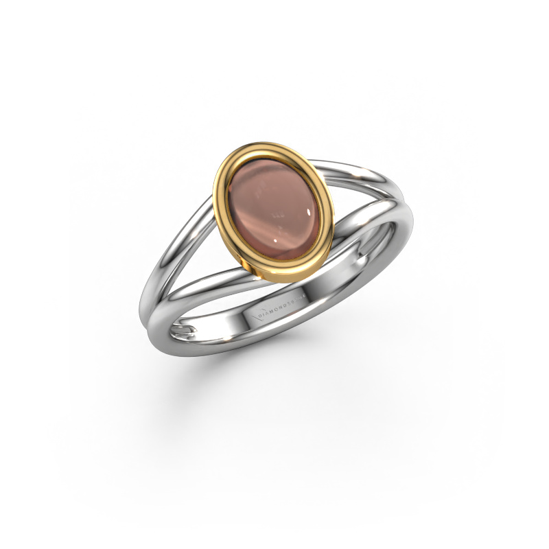 Bild von Ring Lieselotte 585 Weißgold Rauchquarz 9x7 mm