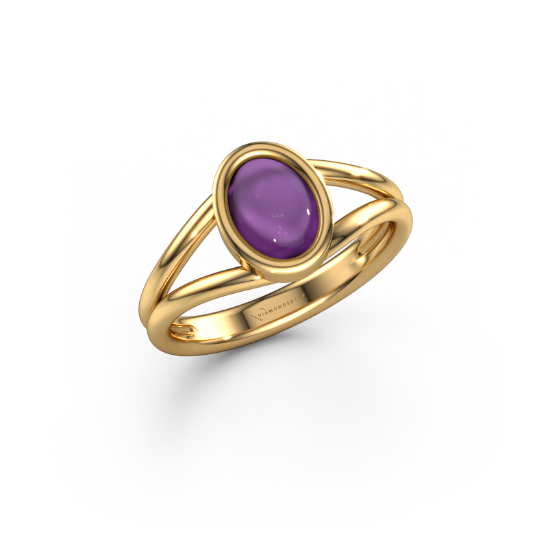 Bild von Ring Lieselotte 585 Gold Amethyst 9x7 mm