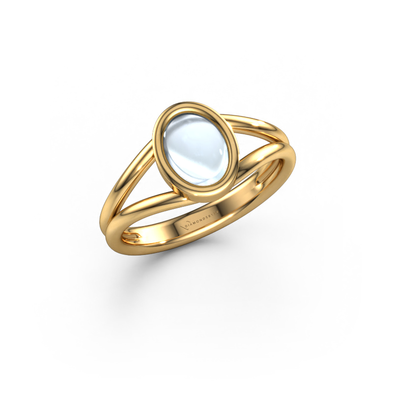 Bild von Ring Lieselotte 585 Gold Aquamarin 9x7 mm