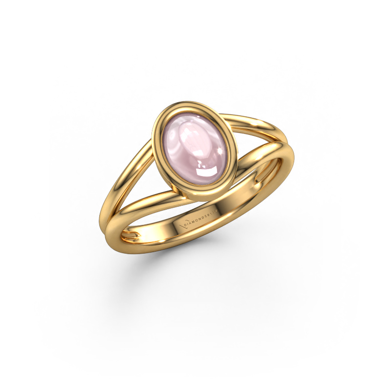 Image of Ring Lieselotte 585 gold Morganite champagne 9x7 mm