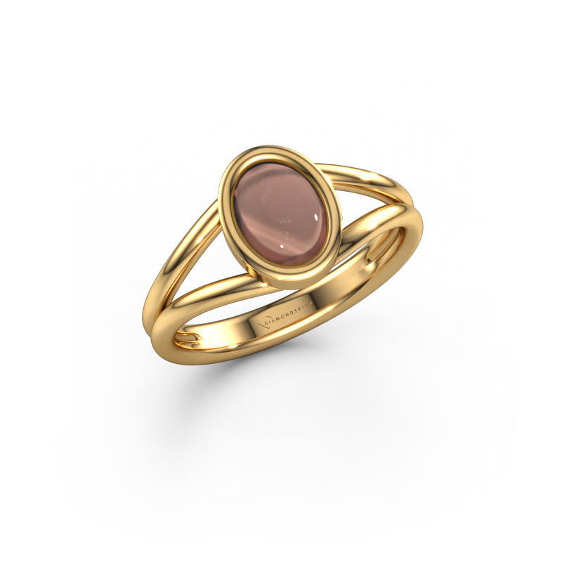 Bild von Ring Lieselotte 585 Gold Rauchquarz 9x7 mm