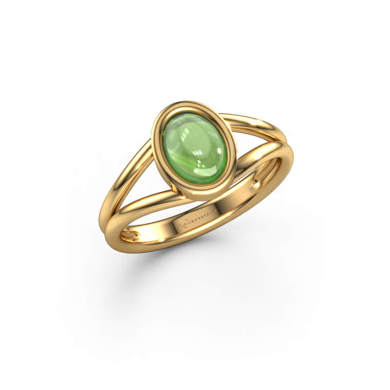 Image of Ring Lieselotte 585 gold Tourmaline green 9x7 mm