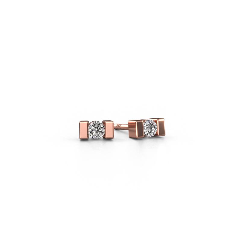 Image de Clous d'oreilles Lieve 585 or rose Diamant 0.20 crt