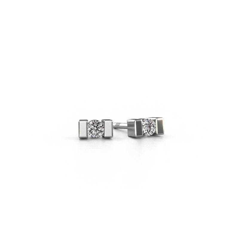 Image of Stud earrings Lieve 950 platinum Diamond 0.20 crt