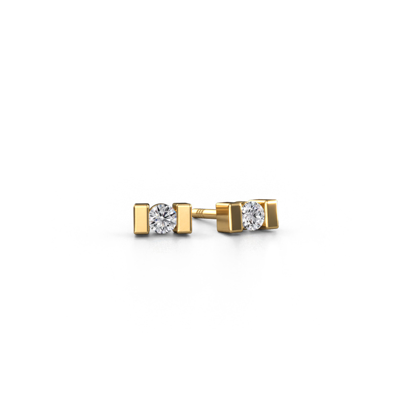 Image of Stud earrings Lieve 585 gold Diamond 0.20 crt