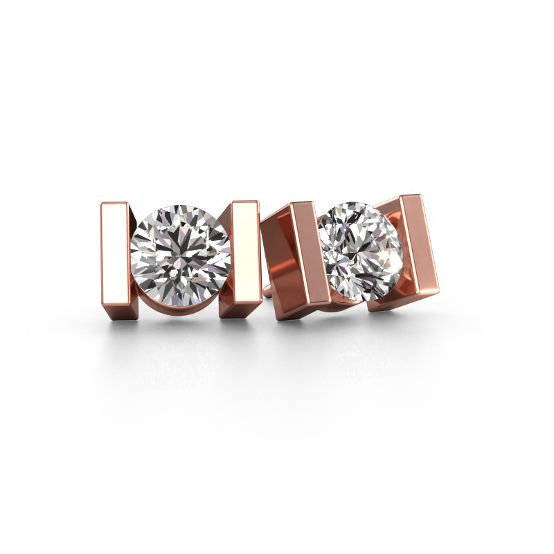 Image de Clous d'oreilles Lieve 585 or rose Diamant 2.00 crt
