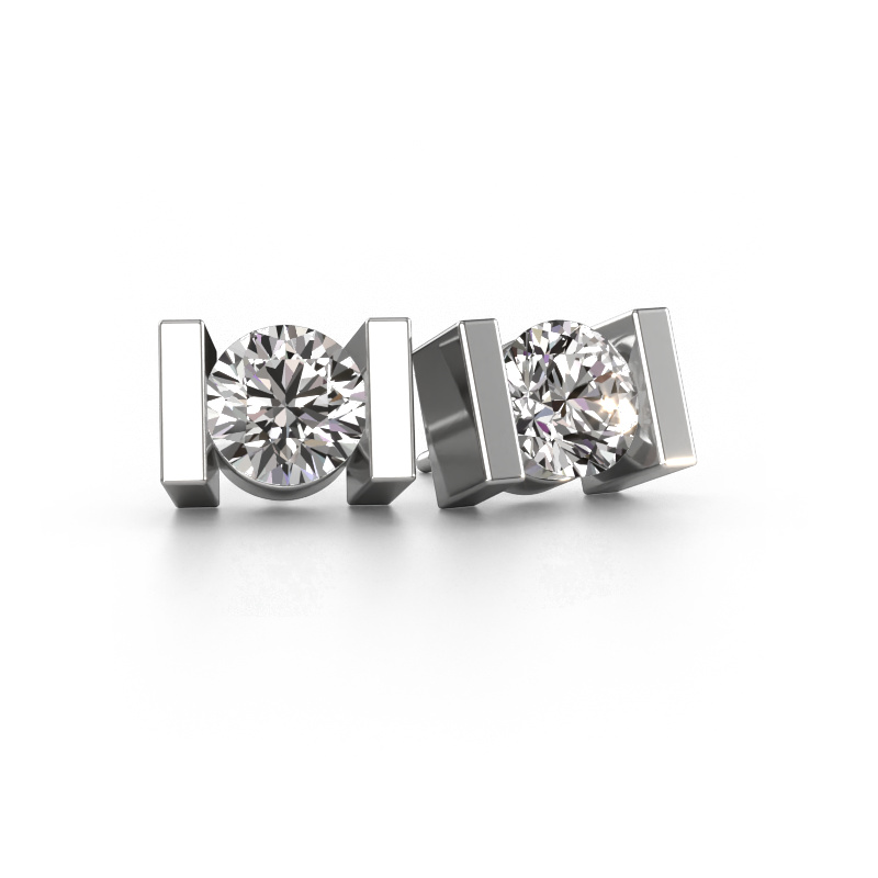 Image of Stud earrings Lieve 585 white gold Diamond 2.00 crt