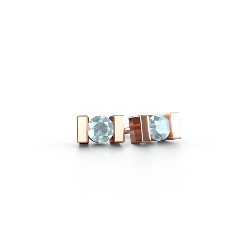 Bild von Ohrsteckers Lieve 585 Roségold Aquamarin 3.7 mm