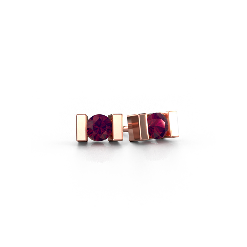 Image de Clous d'oreilles Lieve 585 or rose Rhodolite 3.7 mm