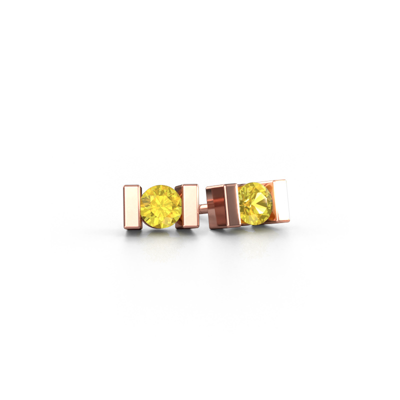 Bild von Ohrsteckers Lieve 585 Roségold Gelb Saphir 3.7 mm