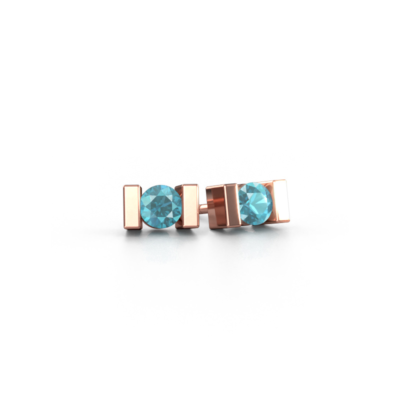 Bild von Ohrsteckers Lieve 585 Roségold Blau Topas 3.7 mm
