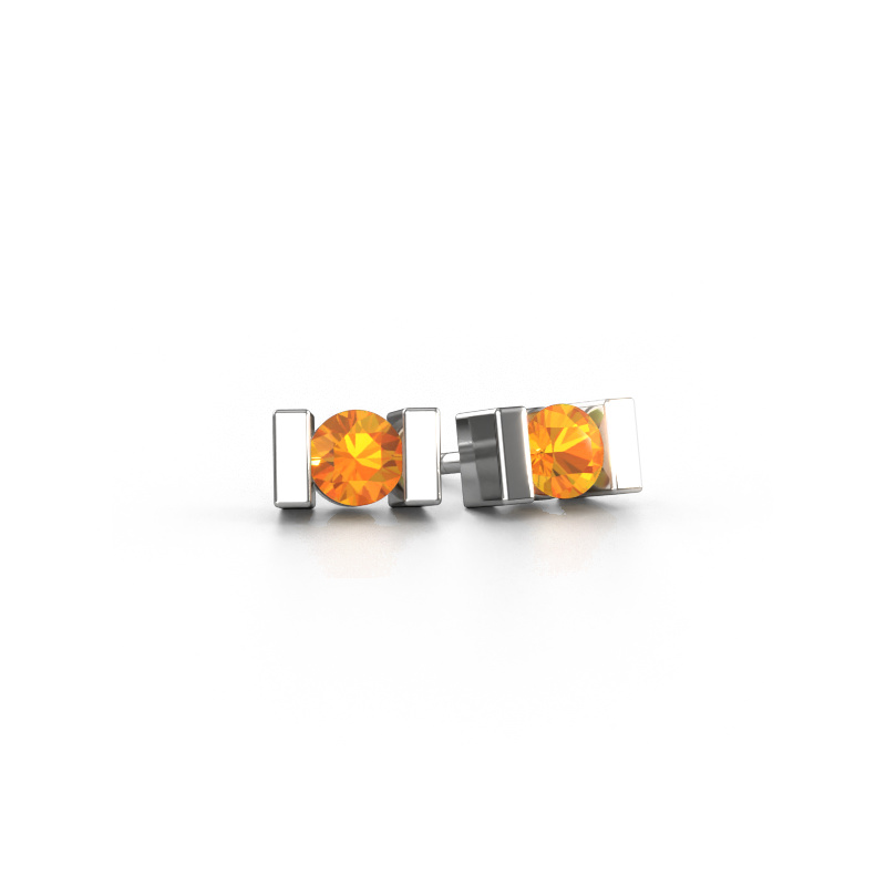 Image de Clous d'oreilles Lieve 950 platine Citrine 3.7 mm