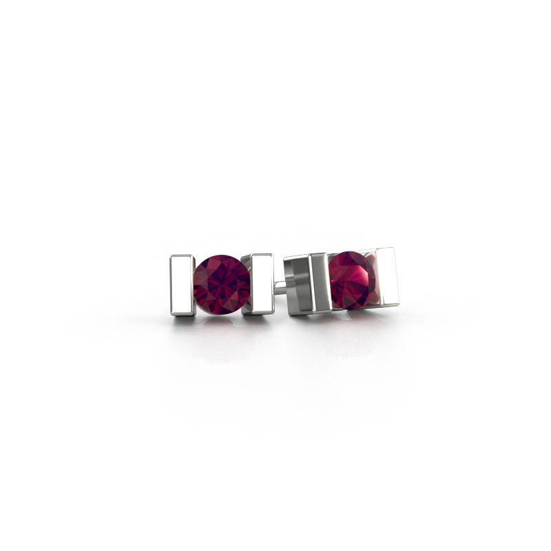 Image of Stud earrings Lieve 950 platinum Rhodolite 3.7 mm