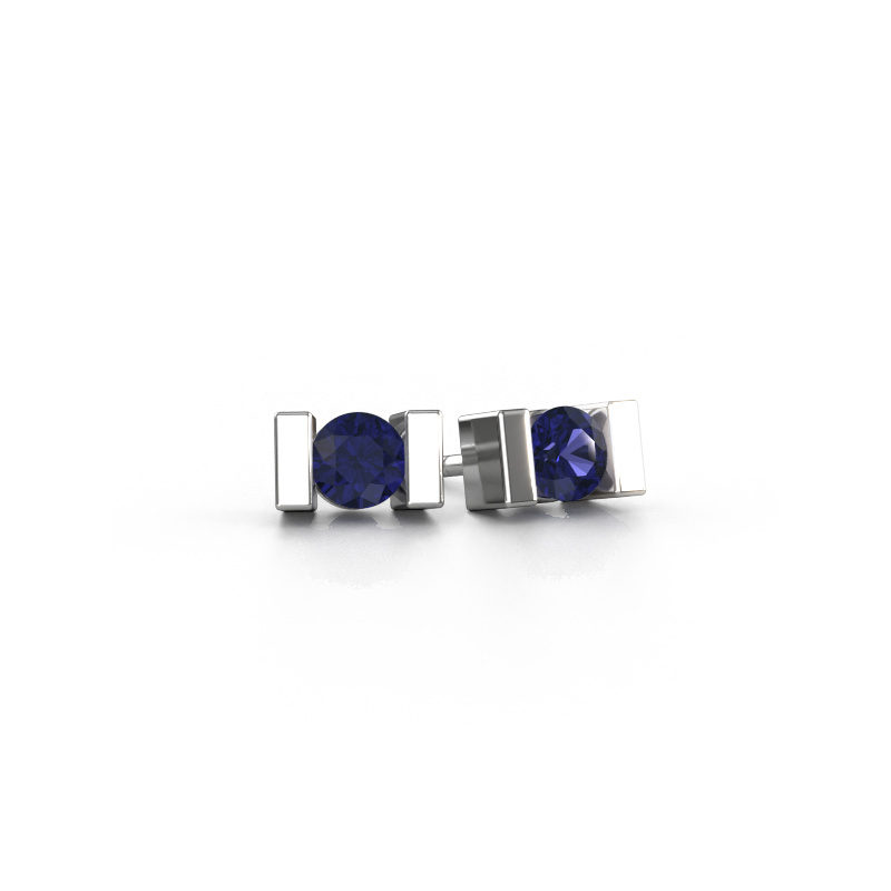 Image of Stud earrings Lieve 585 white gold Sapphire 3.7 mm