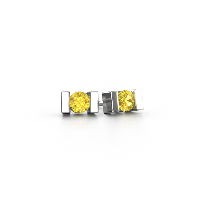 Bild von Ohrsteckers Lieve 585 Weißgold Gelb Saphir 3.7 mm
