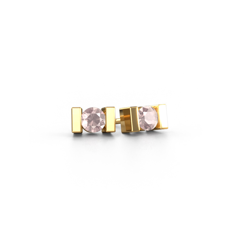 Image de Clous d'oreilles Lieve 585 or jaune Champagne morganite 3.7 mm