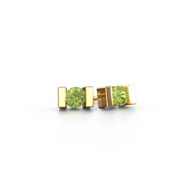 Image of Stud earrings Lieve 585 gold Peridot 3.7 mm