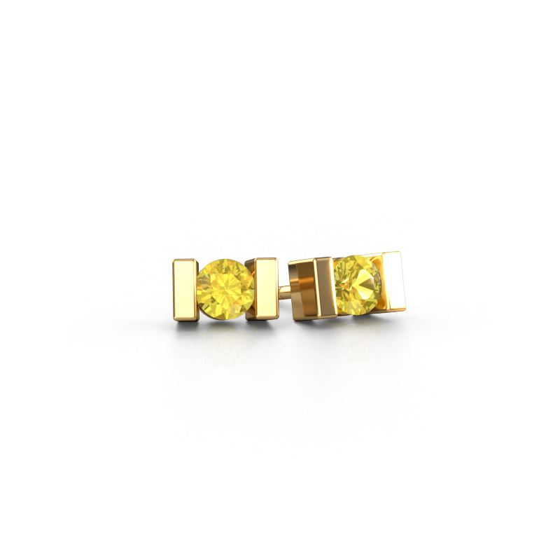 Image de Clous d'oreilles Lieve 585 or jaune Saphir jaune 3.7 mm