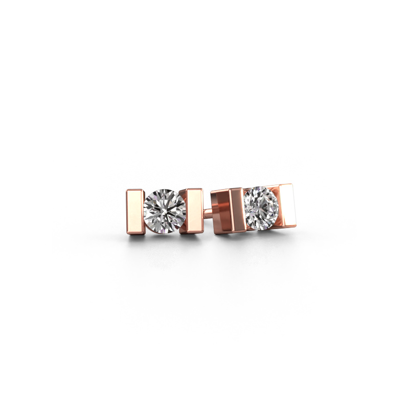 Image of Stud earrings Lieve 585 rose gold Diamond 0.50 crt