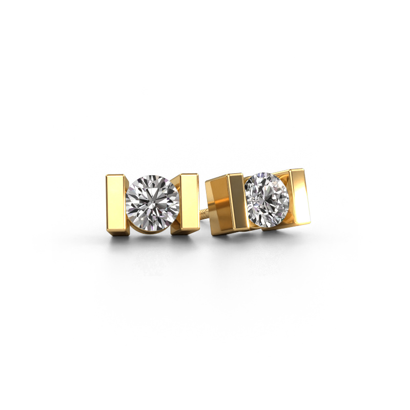 Image de Clous d'oreilles Lieve 585 or jaune Diamant 0.80 crt