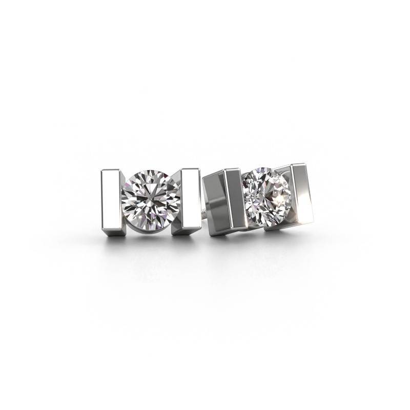 Image of Stud earrings Lieve 950 platinum Diamond 1.00 crt