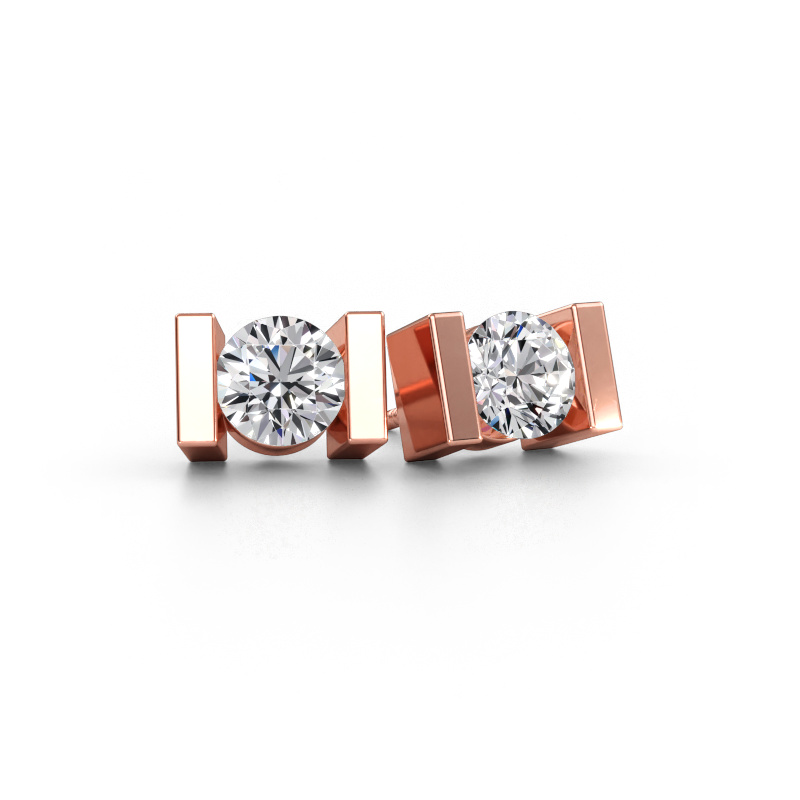 Immagine di Orecchini a lobo Lieve 585 oro rosa Diamante lab grown 1.40 crt