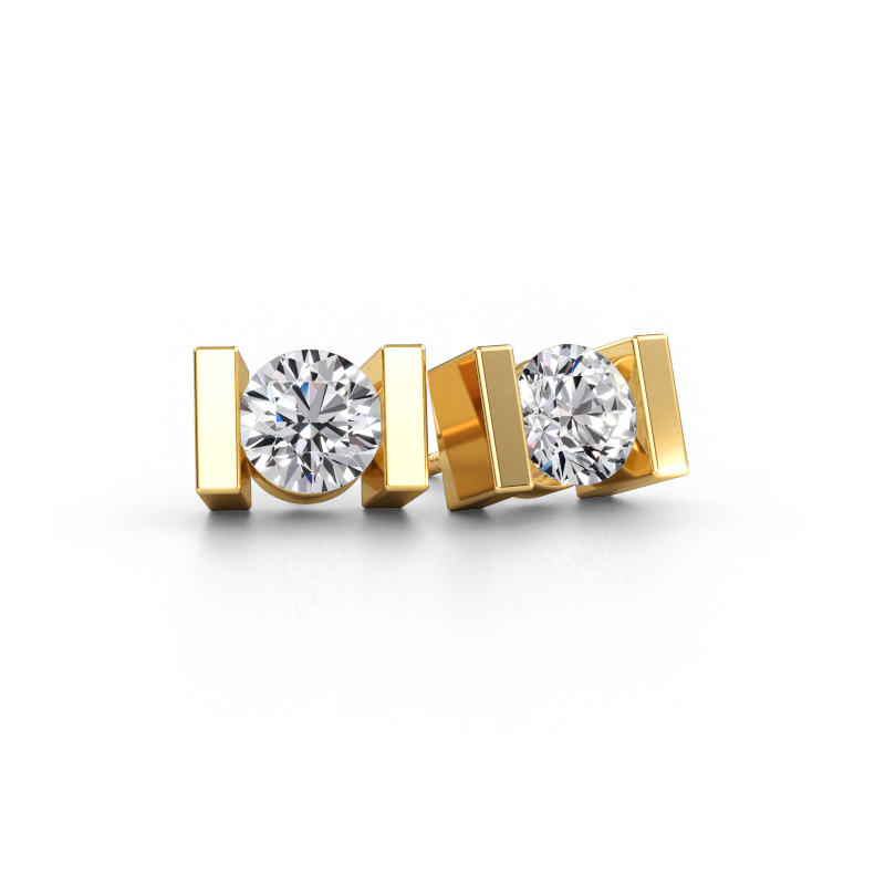 Bild av Stiftörhängen Lieve 585 gult guld Diamant 1.40 crt