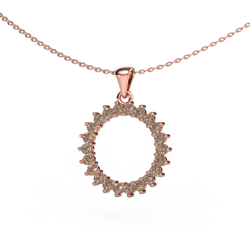 Image of Pendant Round 3 585 rose gold Brown diamond 0.660 crt