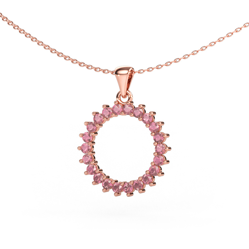 Immagine di Ciondolo Round 3 585 oro rosa Tormalina rosa 2 mm