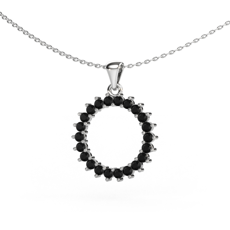 Image of Pendant Round 3 585 white gold Black diamond 0.792 crt