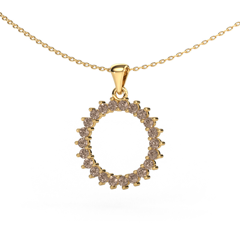 Image of Pendant Round 3 585 gold Brown diamond 0.660 crt
