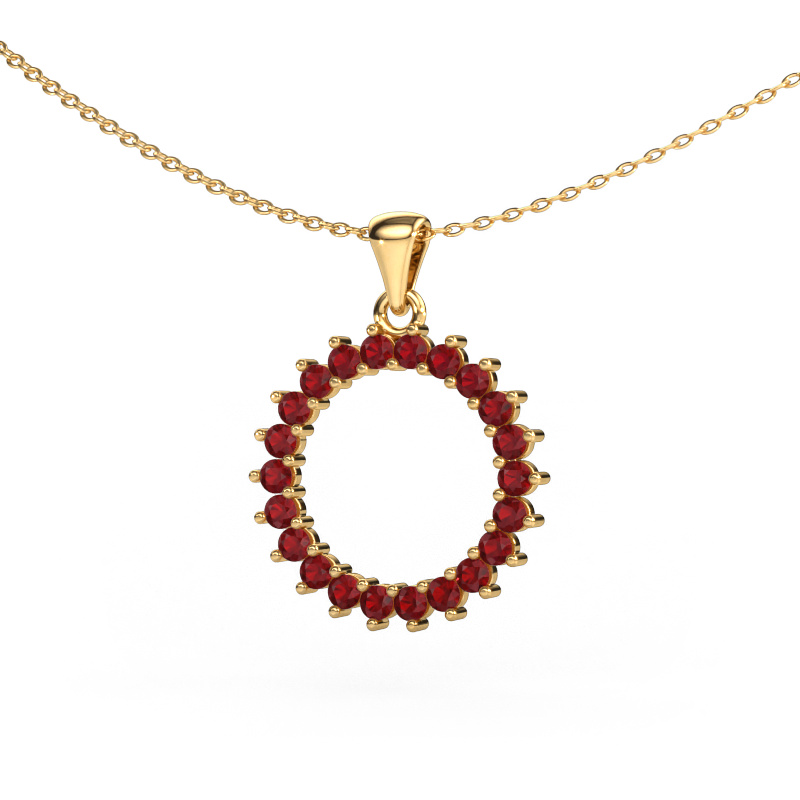 Image of Pendant Round 3 585 gold Ruby 2 mm