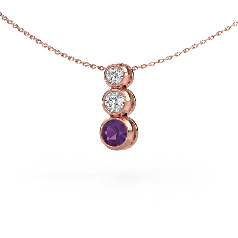 Image of Pendant Linda 585 rose gold Amethyst 5 mm