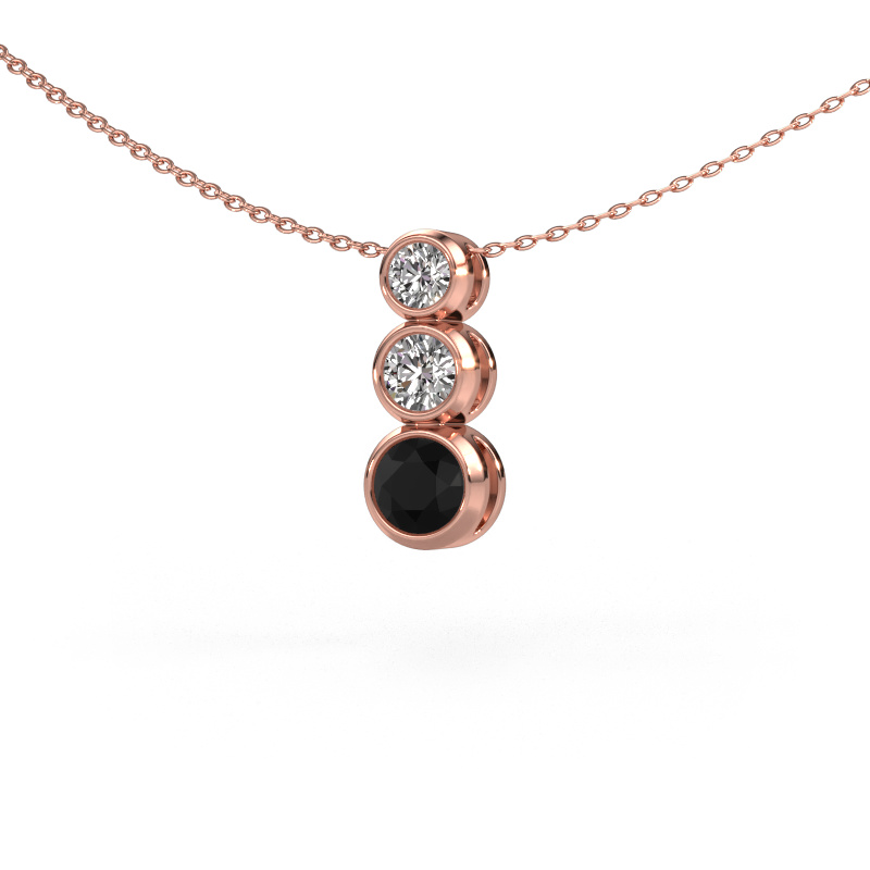 Image of Pendant Linda 585 rose gold Black diamond 1.00 crt