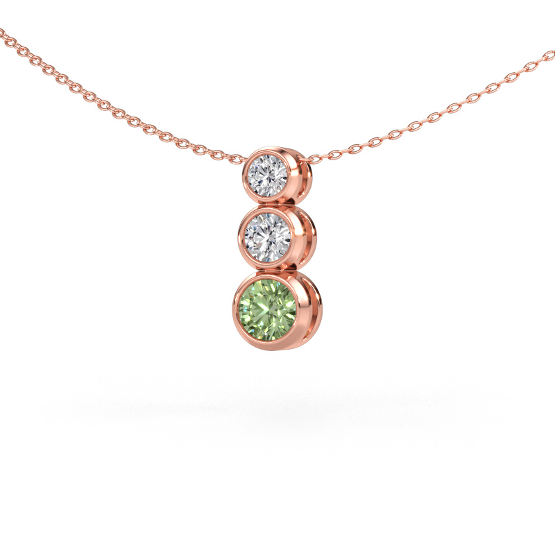 Image de Pendentif Linda 585 or rose Diamants synthétiques vert 5 mm