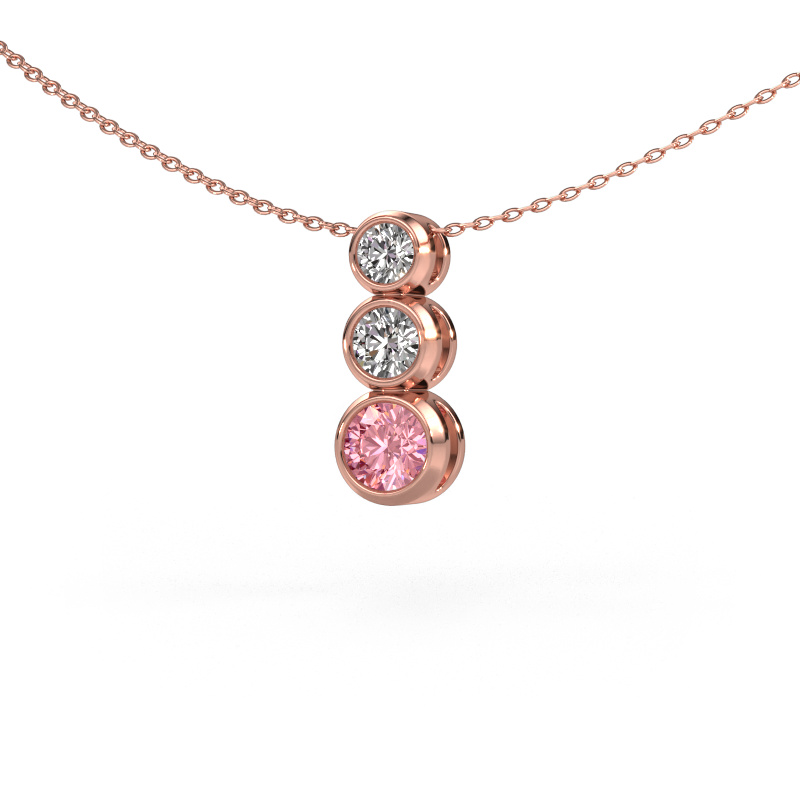 Image of Pendant Linda 585 rose gold Pink lab grown diamond 5 mm