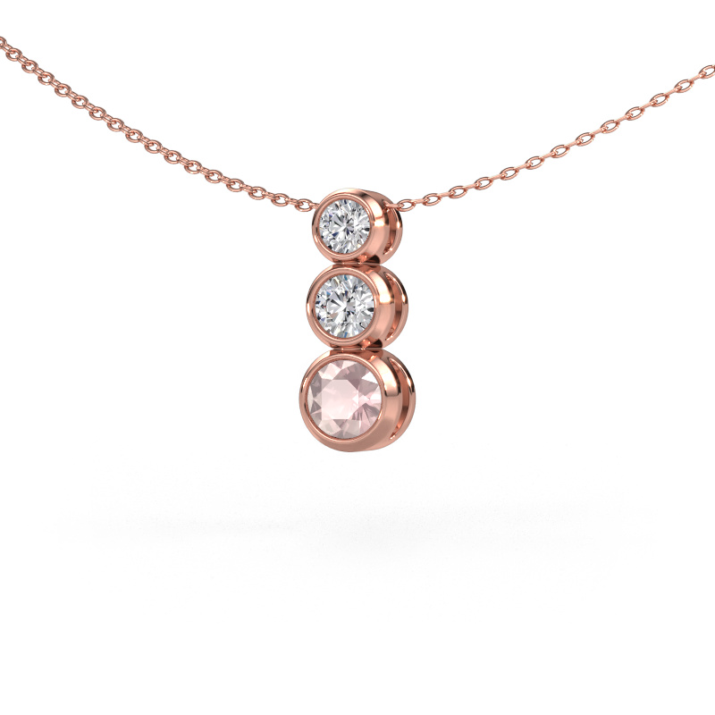 Image of Pendant Linda 585 rose gold Morganite champagne 5 mm