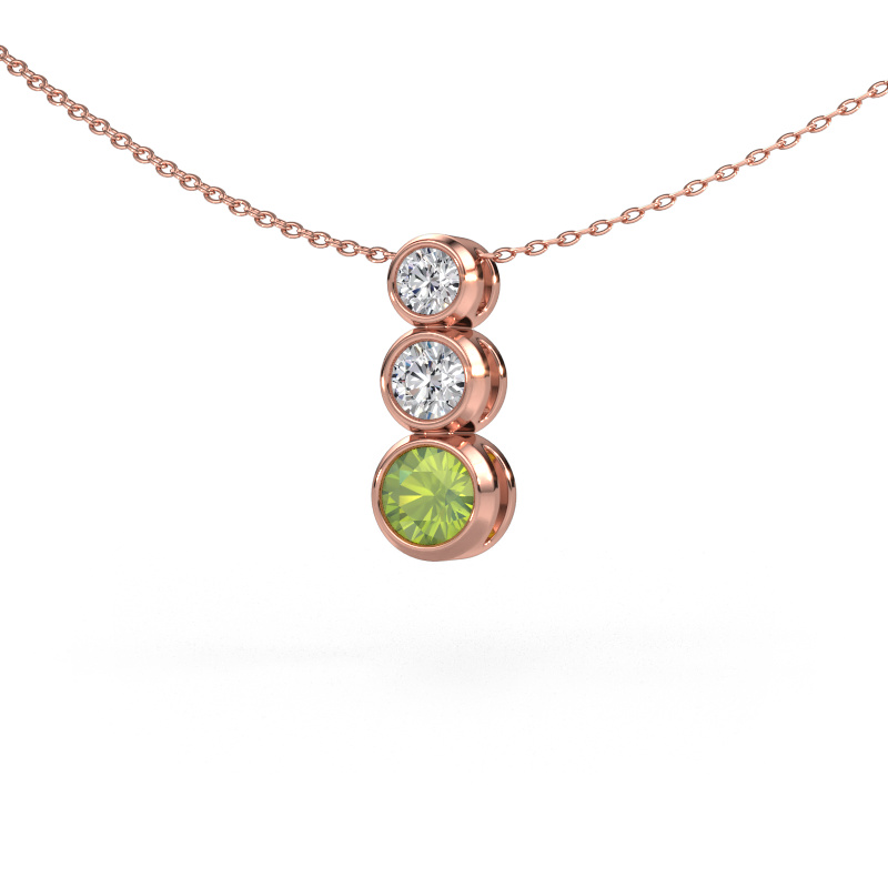 Afbeelding van Hanger Linda 585 rosé goud Peridoot 5 mm