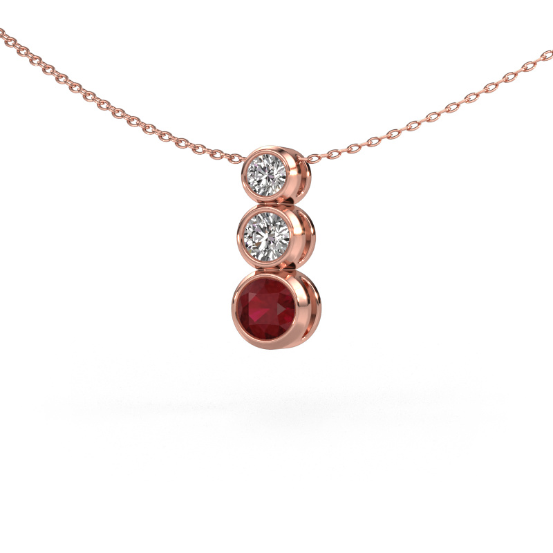 Image of Pendant Linda 585 rose gold Ruby 5 mm