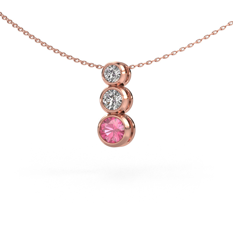 Bild von Anhänger Linda 585 Roségold Pink Saphir 5 mm
