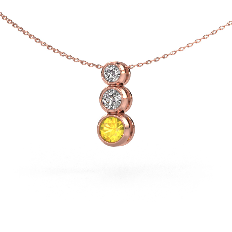Bild von Anhänger Linda 585 Roségold Gelb Saphir 5 mm