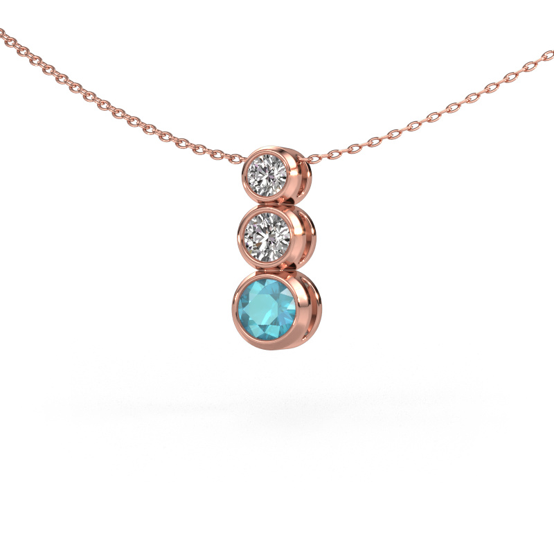 Image of Pendant Linda 585 rose gold Blue topaz 5 mm