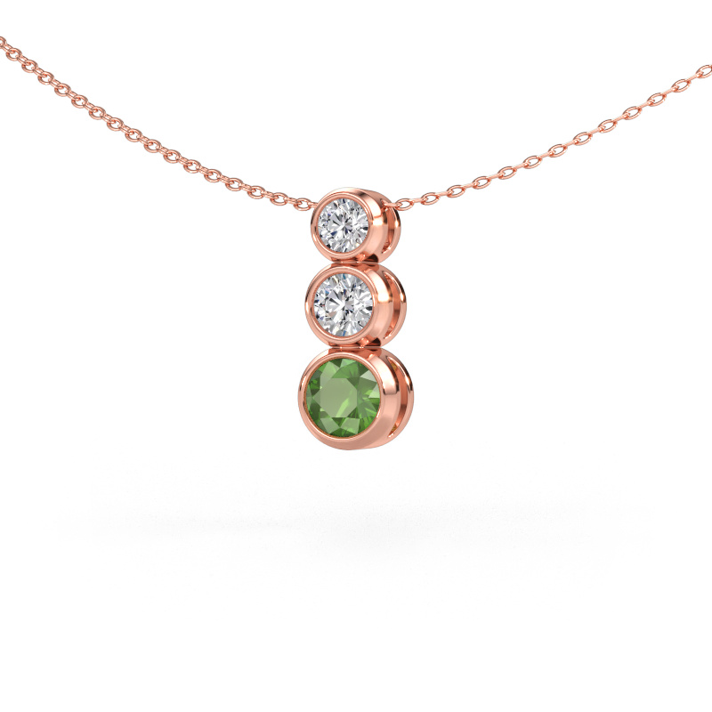 Image de Pendentif Linda 585 or rose Vert tourmaline 5 mm