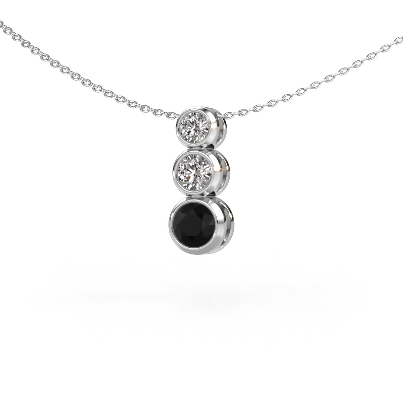 Image of Pendant Linda 950 platinum Black diamond 1.00 crt