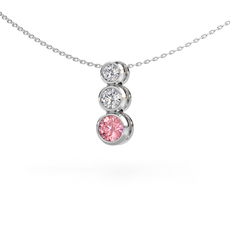 Image de Pendentif Linda 950 platine Diamant synthétique roze 5 mm
