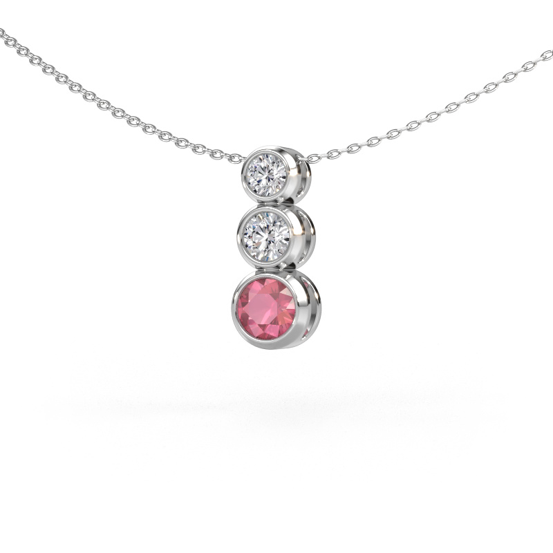 Image of Pendant Linda 950 platinum Tourmaline pink 5 mm