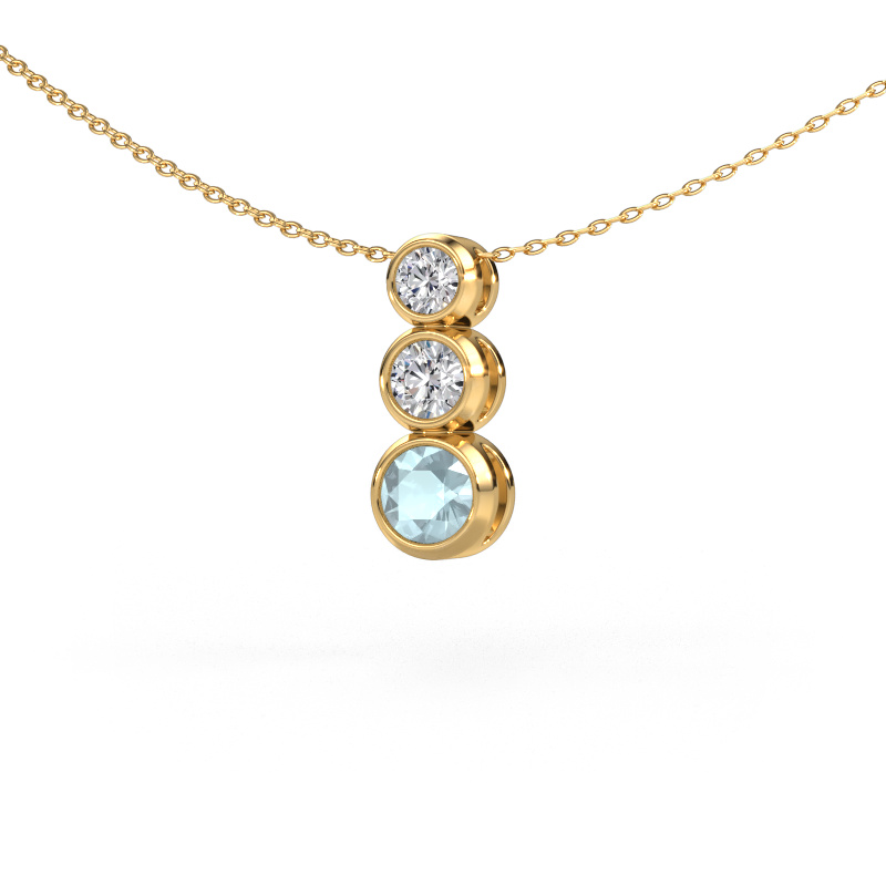 Image of Pendant Linda 585 gold Aquamarine 5 mm