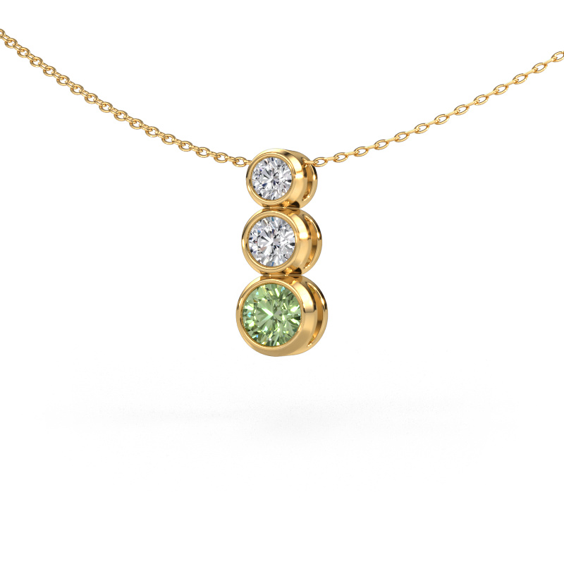Image de Pendentif Linda 585 or jaune Diamants synthétiques vert 5 mm