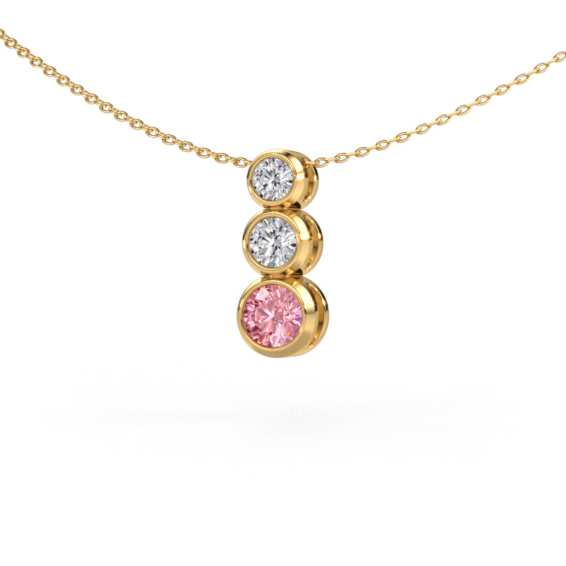 Image of Pendant Linda 585 gold Pink lab grown diamond 5 mm