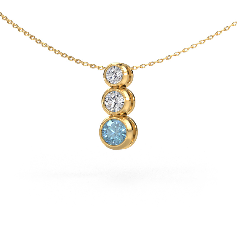 Image of Pendant Linda 585 gold Blue lab grown diamond 5 mm